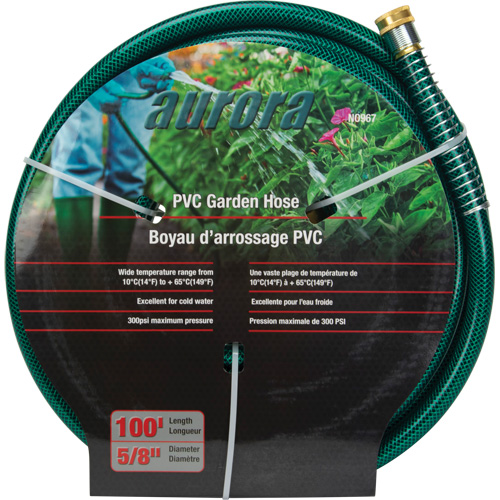 Aurora Tools Garden Hose, PVC, 5/8" dia. x 100' Aurora Tools