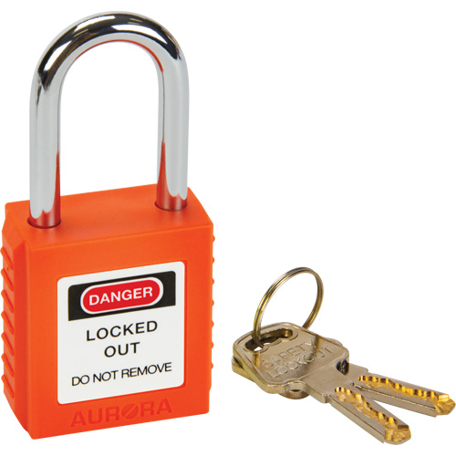 SHC364 Lock for Lockouts, Safety Padlock, Keyed Different, Thermoplastic, 1-1/2" Width