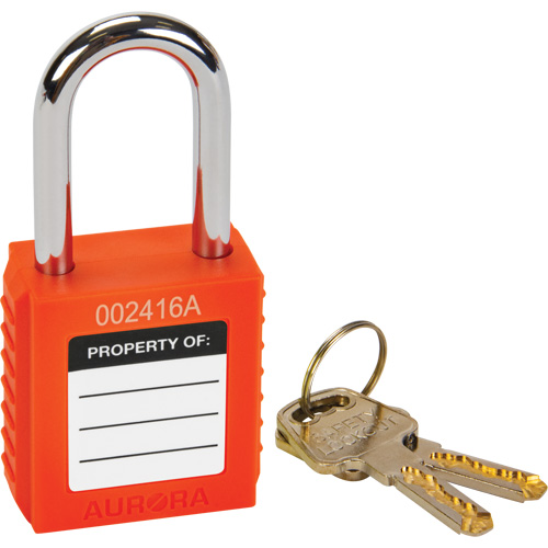 SHC364 Lock for Lockouts, Safety Padlock, Keyed Different, Thermoplastic, 1-1/2" Width