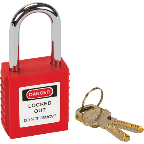 SHC365 Lock for Lockouts, Safety Padlock, Keyed Different, Thermoplastic, 1-1/2" Width