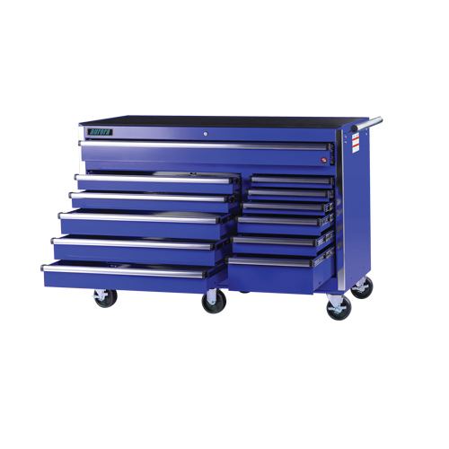 TEQ767 ATB300 Tool Cart, 12 Drawers, 56" W x 24-1/2" D x 38-1/8" H, Blue
