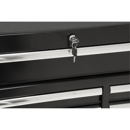 TER067 Chariot &agrave; outils industriel, 11 tiroirs, 41" la x 18-3/4" p x 39-1/3" h, Noir