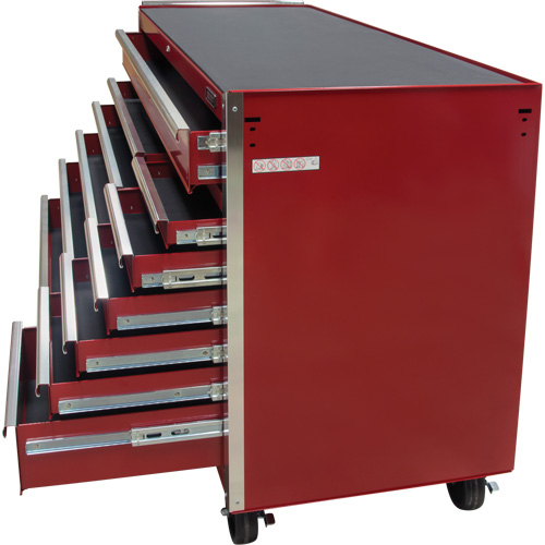TER103 Industrial Tool Cart, 12 Drawers, 56" W x 24-1/2" D x 38-1/8" H, Red