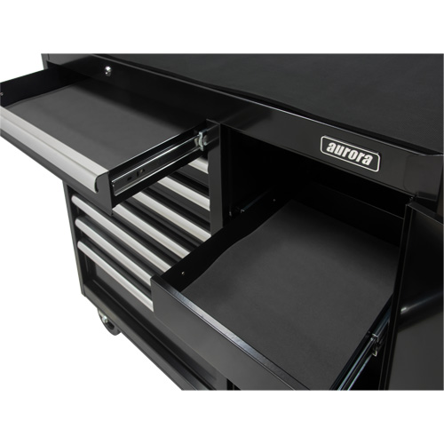 TER218 Chariot &agrave; outils industriel, 8 tiroirs, 44-3/10" la x 21-1/10" p x 36-7/10" h, Noir