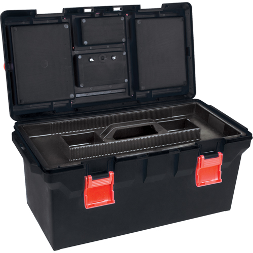 TLV085 Plastic Tool Box, 22" W x 11" D x 10-1/2" H, Black