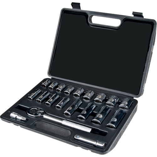 TLV357 Socket Set, 20 Pcs, 3/8" Drive Size, Deep