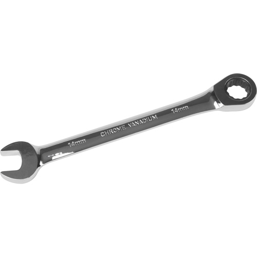 UAD641 Cl&eacute; mixte &agrave; cliquet m&eacute;trique, 12 pans, 14 mm, Fini Chrome