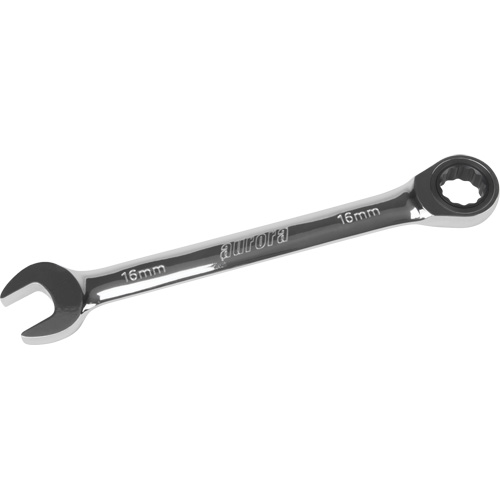 UAD643 Metric Ratcheting Combination Wrench, 12 Point, 16 mm, Chrome Finish
