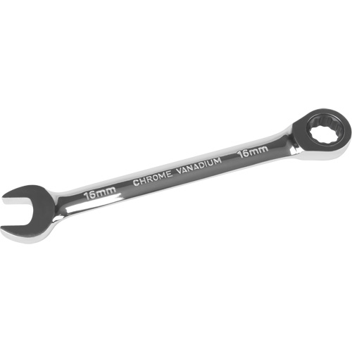 UAD643 Metric Ratcheting Combination Wrench, 12 Point, 16 mm, Chrome Finish