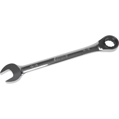 UAD663 SAE Ratcheting Combination Wrench, 12 Point, 15/16", Chrome Finish