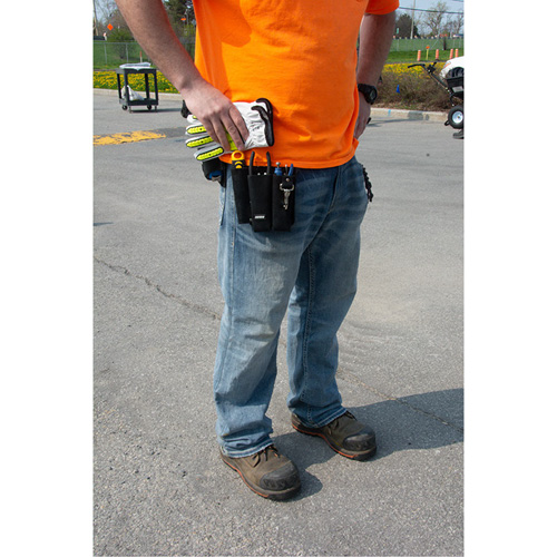 UAV356 Porte-outils pour monteur de ligne, Porte-outil multiple, Cuir, 3 Poches