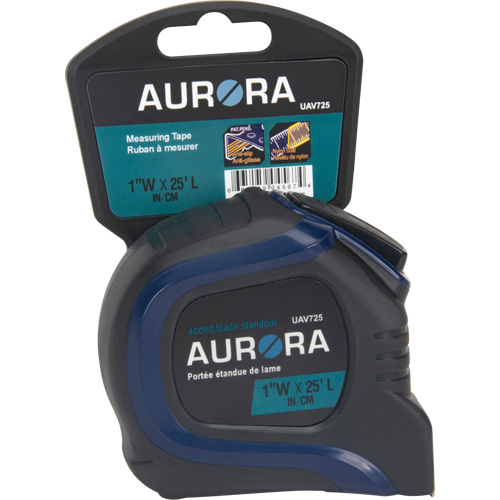 UAV725 Tape Measure, 1" x 25', Imperial/Imperial & Metric Graduations