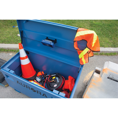 UAW869 Jobsite Tool Box, 48" x 24" x 27-3/5", Steel, Blue