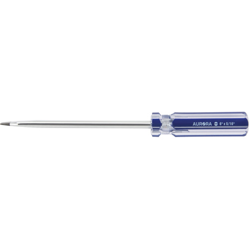 UAX710 Tournevis &agrave; fente bleu transparent avec bandes, Tige de 5/16", Ronde, Prise en Plastique
