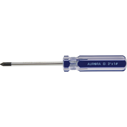 UAX712 Blue Transparent Striped Philips Screwdriver, #1, Plastic Handle
