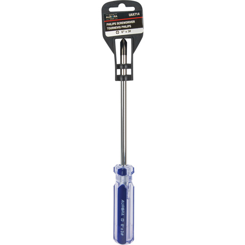 UAX714 Blue Transparent Striped Philips Screwdriver, #3, Plastic Handle