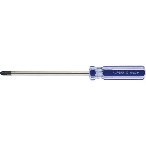 UAX714 Blue Transparent Striped Philips Screwdriver, #3, Plastic Handle