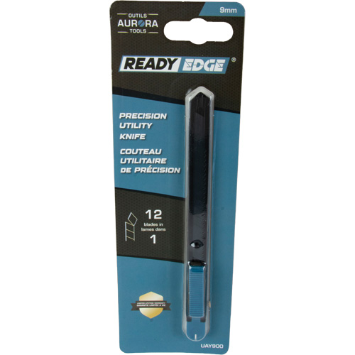 UAY900 Couteau d'usage g&eacute;n&eacute;ral de 9 mm , Acier inoxydable, Prise en Plastique