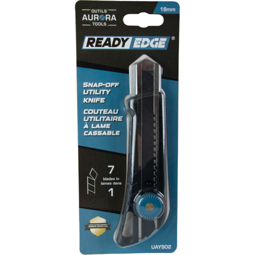 UAY902 18mm Professional Knife with Ratchet, Stainless Steel, Heavy-Duty, Plastic Handle