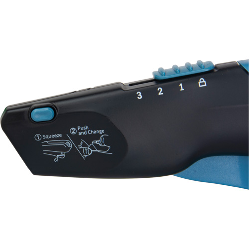 UAY906 Couteau de s&eacute;curit&eacute; r&eacute;tractable , Acier inoxydable, Robuste, Prise en Plastique/Aluminium
