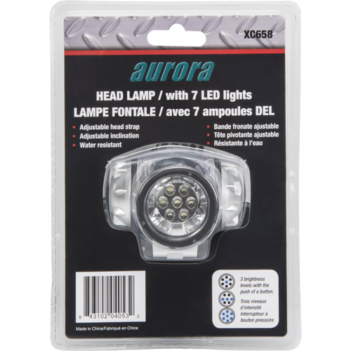 XC658 Headlamp, LED, 28 Lumens, 20 Hrs. Run Time, AAA Batteries