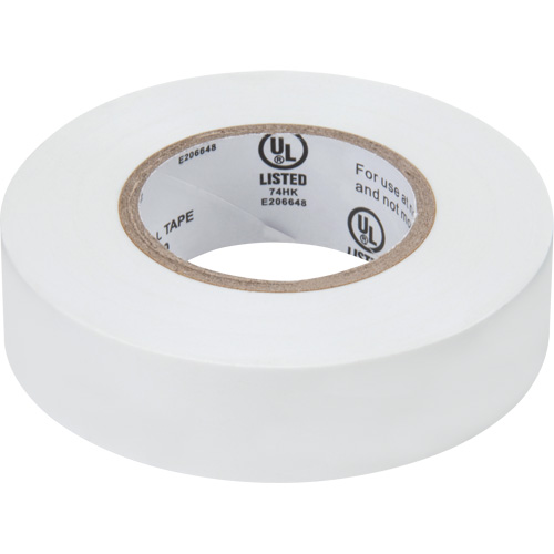 XH386 Electrical Tape, 19 mm (3/4") x 18 M (60'), White, 7 mils