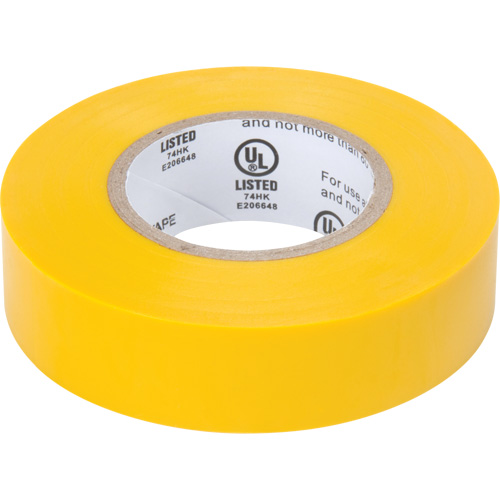 XH387 Electrical Tape, 19 mm (3/4") x 18 M (60'), Yellow, 7 mils
