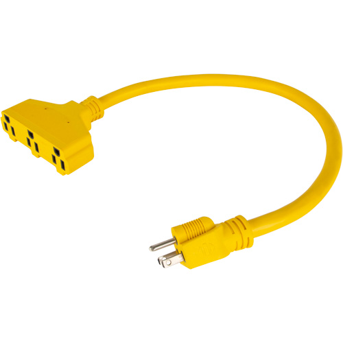 XJ627 Adaptateur de rallonge d'alimentation, Ext&eacute;rieur, STOW, AWG 12/3, 15 A, 3 prise(s), 2'