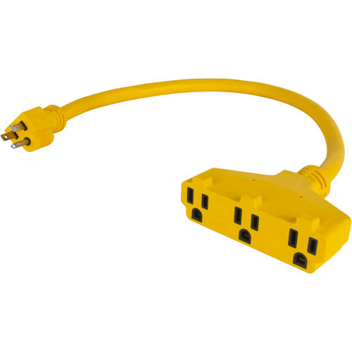 XJ627 Adaptateur de rallonge d'alimentation, Ext&eacute;rieur, STOW, AWG 12/3, 15 A, 3 prise(s), 2'