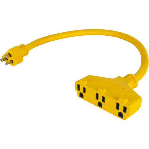 XJ627 Adaptateur de rallonge d'alimentation, Ext&eacute;rieur, STOW, AWG 12/3, 15 A, 3 prise(s), 2'