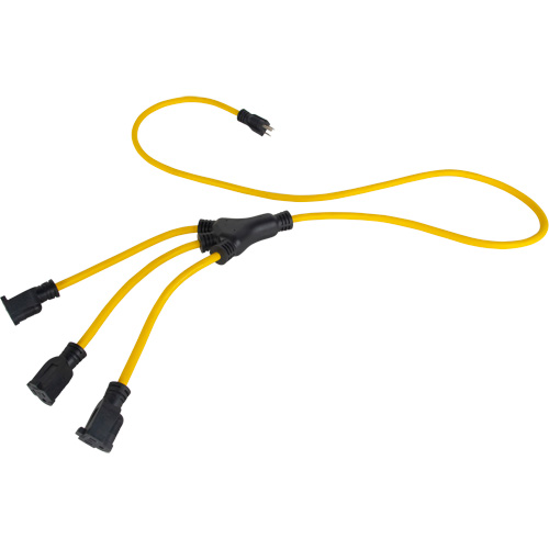 XJ628 Adaptateur d'alimentation de style W, Ext&eacute;rieur, STOW, AWG 12/3, 15 A, 3 prise(s), 2'