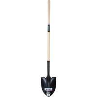 Round Point Shovel, Tempered Steel Blade, Hardwood, Straight Handle NN244 | Aurora Tools