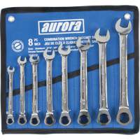TEQ832 Fixed Head Wrench Set, Combination, 8 Pieces, Imperial