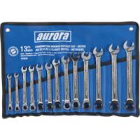 Fixed Head Wrench Set, Combination, 13 Pieces, Metric TEQ835 | Aurora Tools