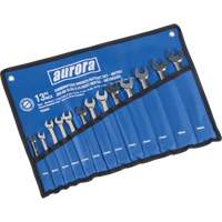 Fixed Head Wrench Set, Combination, 13 Pieces, Metric TEQ835 | Aurora Tools