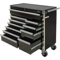 Industrial Tool Cart, 11 Drawers, 41" W x 18-3/4" D x 39-1/3" H, Black TER067 | Aurora Tools