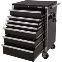 TER069 Heavy-Duty Tool Cart, 7 Drawers, 28" W x 22" D x 42-3/8" H, Black