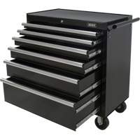 Industrial Tool Cart, 6 Drawers, 39" W x 20-4/5" D x 25-4/5" H, Black TER217 | Aurora Tools