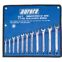 Wrench Set, Combination, 11 Pieces, Metric TLV054 | Aurora Tools