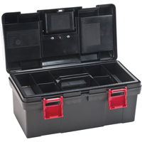 Plastic Tool Box, 17-1/2" W x 9-1/2" D x 8" H, Black TLV084 | Aurora Tools