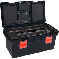 Plastic Tool Box, 22" W x 11" D x 10-1/2" H, Black TLV085 | Aurora Tools