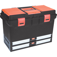 Plastic Tool Box, 22" W x 11" D x 14-1/2" H, Black TLV086 | Aurora Tools