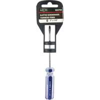 UAX703 Tournevis &agrave; fente bleu transparent avec bandes , Tige de 1/8", Ronde, Prise en Plastique