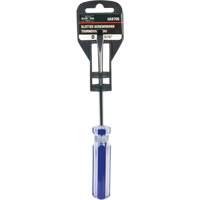 UAX705 Tournevis &agrave; fente bleu transparent avec bandes, Tige de 3/16", Ronde, Prise en Plastique