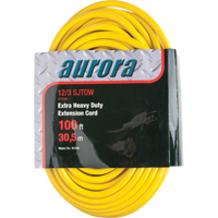 Cordon rallonge en vinyle pour l'extérieur avec indicateur lumineux, SJTOW, AWG 12/3, 15 A, 100' XC496 | Aurora Tools
