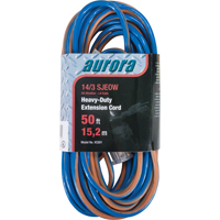 All-Weather TPE-Rubber Extension Cord With Light Indicator, SJEOW, 14/3 AWG, 15 A, 50' XC501 | Aurora Tools