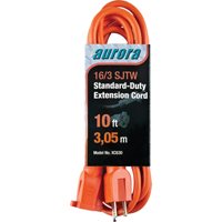 Indoor/Outdoor Extension Cord, SJTW, 16/3 AWG, 13 A, 10' XC630 | Aurora Tools