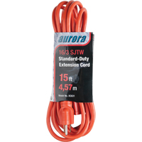 Indoor/Outdoor Extension Cord, SJTW, 16/3 AWG, 13 A, 15' XC631 | Aurora Tools