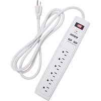XH064 Limiteur de surtension avec chargeur USB, 6 Prises, 1200 J, 1875 W, Cordon 6'