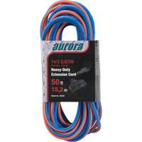 All-Weather TPE-Rubber Extension Cord with Light Indicator, SJEOW, 14/3 AWG, 15 A, 3 Outlet(s), 50' XH236 | Aurora Tools
